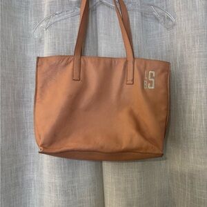 Mark & Graham Peach Leather Tote